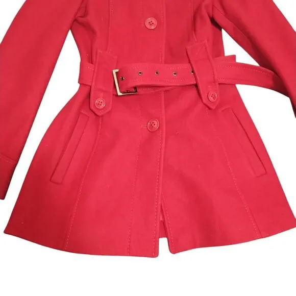 M60 MISS SIXTY Burgundy Pea Coat, 60% Wool / 30% Poly / 10% Rayon, Extra Small - Picture 6 of 16